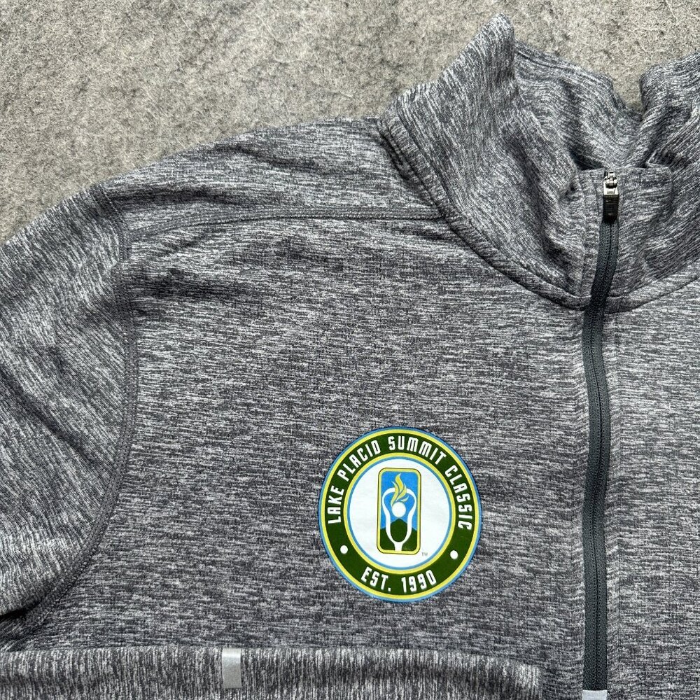 Nike DRI-FIT Element 1/4 Zip Running Pullover Shirt Men L Gray 30" Lake Placid - Picture 3 of 15